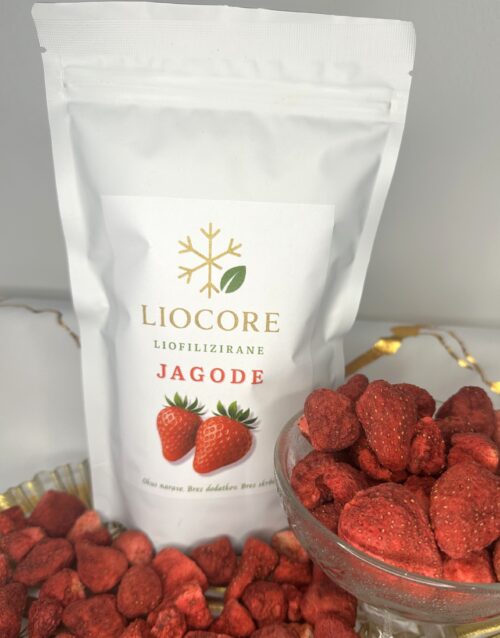 Cele liofilizirane jagode Liocore brez dodanega sladkorja